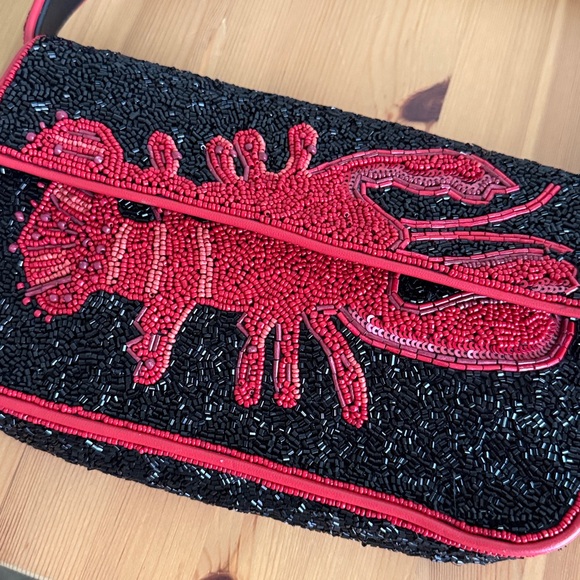 LIKE NEW STAUD Tommy Beaded Bag, Lobster - Picture 6 of 11